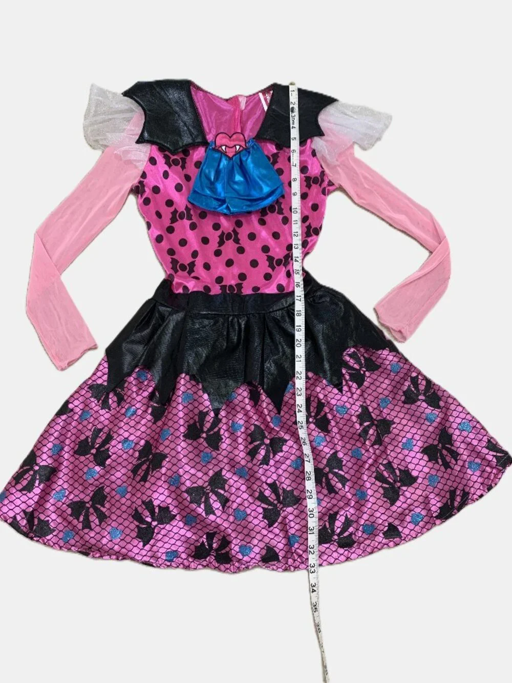 Monster High Draculaura Girls Costume Halloween Polk Dot Dress Size XL (14/16)